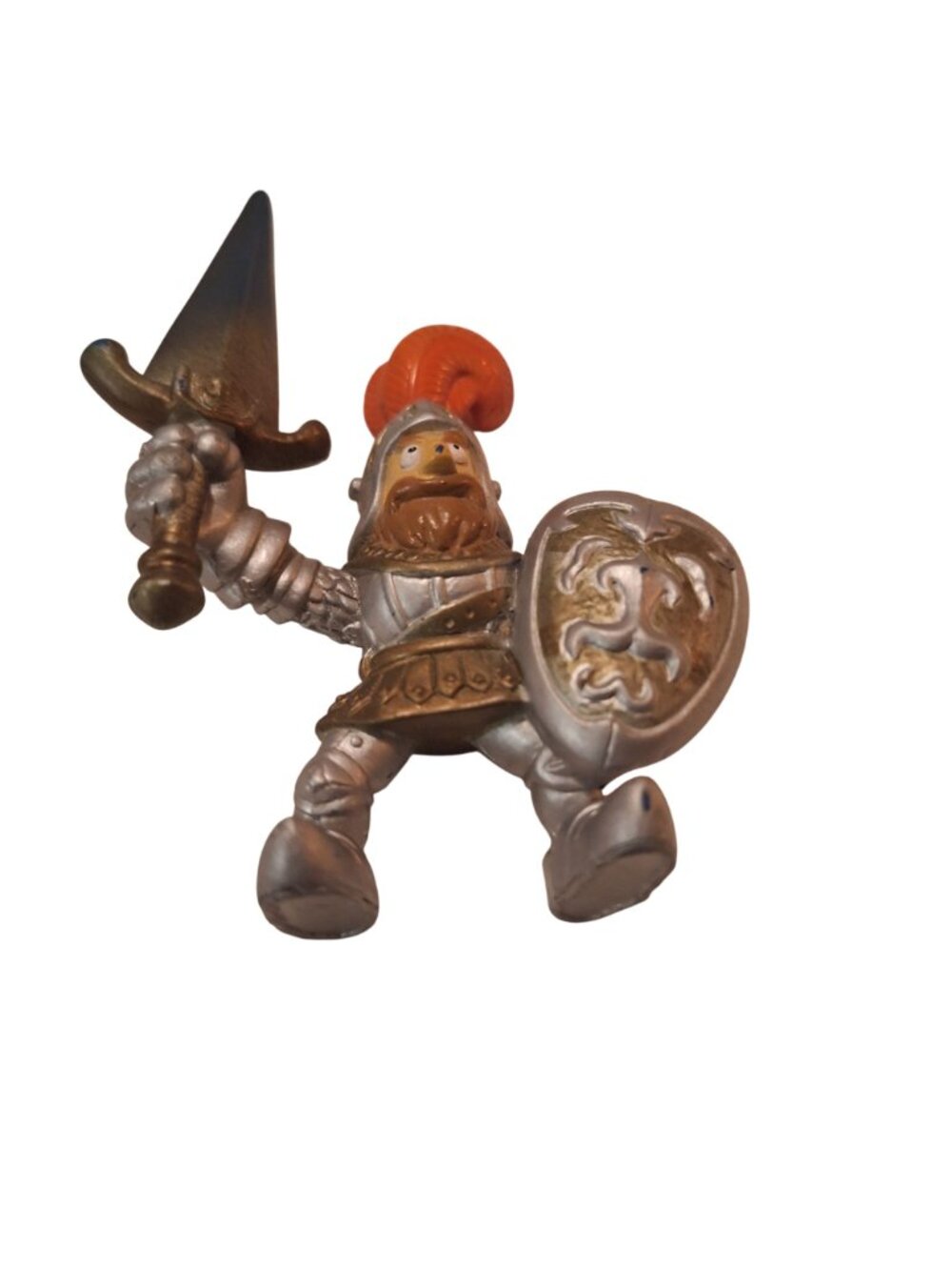 Keenway Medieval Knight Figure Silver Armor Orange PVC - Picture 4 of 12
